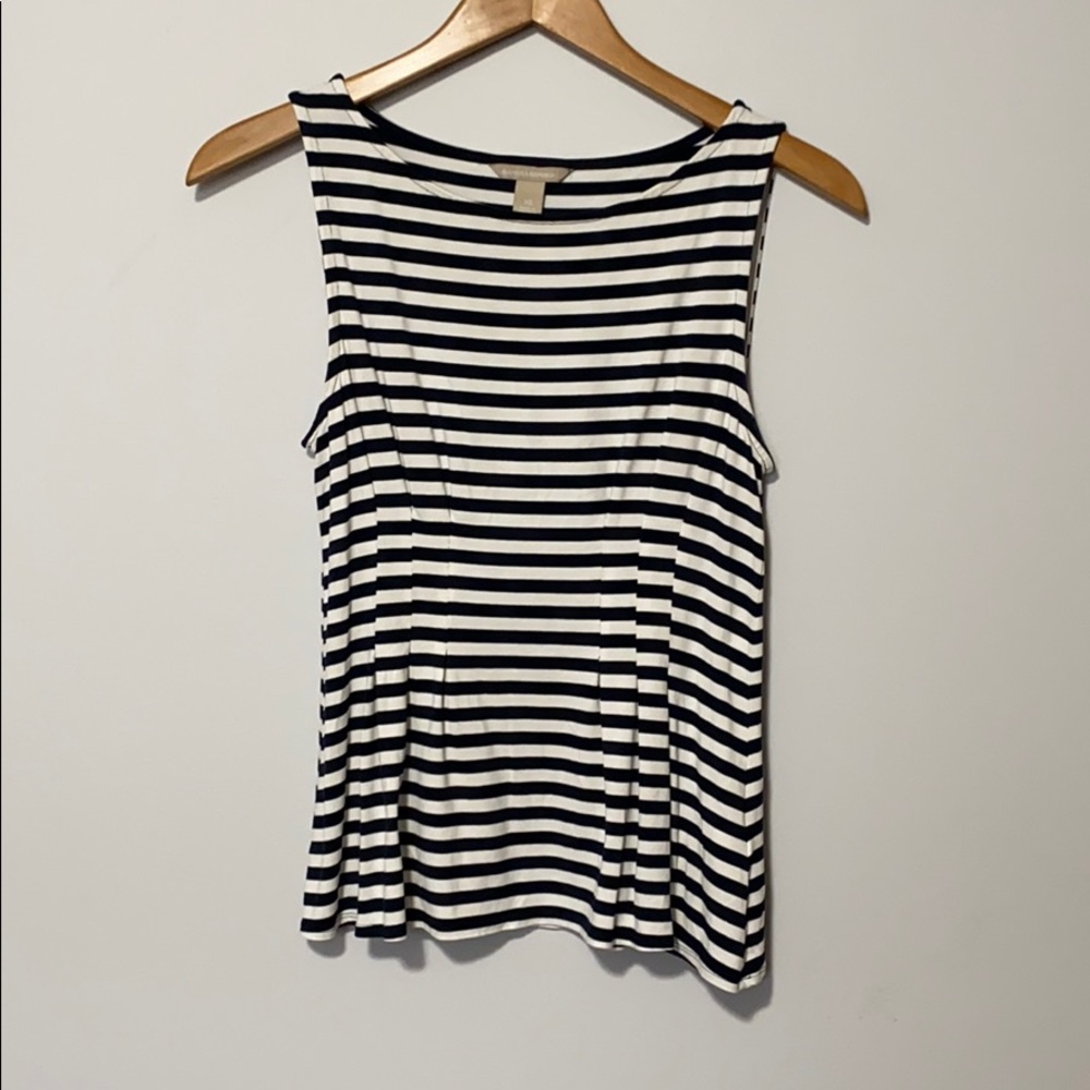 Banana republic black stripe peplum tank